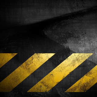 Yellow black hazard sign black - grungy free wallpaper for tablet