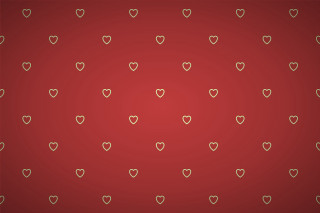 Red background hearts gold border - a silk screen free wallpaper