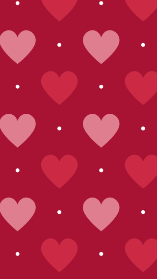 Red background hearts dots pattern - free hearts wallpaper for mobile