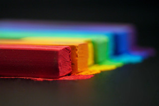 Rainbow colored chalk closeup black - chalk art free wallpaper