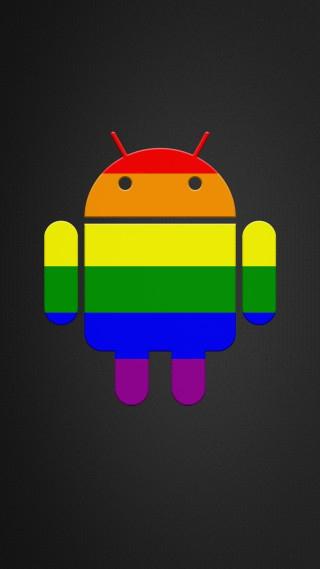Rainbow colored android black background - free technology wallpaper for mobile