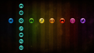 Colorful buttons symbols dark background 2 - eden box free wallpaper