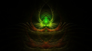 Green red abstract flower psychedelic - abstract design free wallpaper for desktop