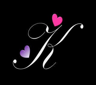 Letter k hearts black background - heart free wallpaper for tablet