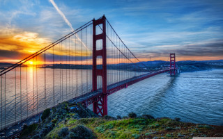 Sunset golden gate bridge san 2 - a sunset view free wallpaper