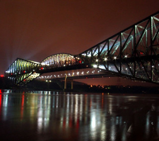 Lit bridge night red light - a red light free wallpaper