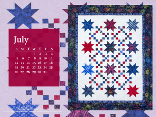 Calendar quilted star redframe july - detail free wallpaper for desktop