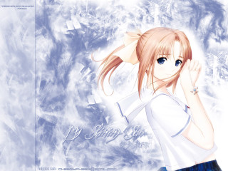 Girl forest snowflake blue eyes - a white shirt free wallpaper for desktop