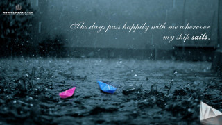 Colorful umbrellas rainy day quote - rainy free wallpaper
