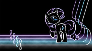 Pony neon hologram synthwave bauhaus - outline free wallpaper for desktop
