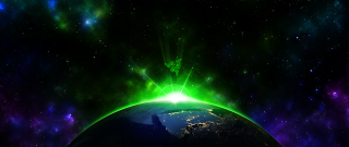 Green light earth space stars - star and dust free wallpaper for desktop