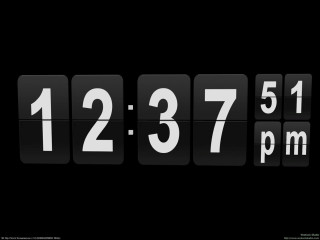 Digital clock twelve53pm black white - white number free wallpaper