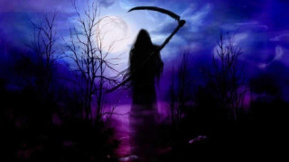 Woman scythe dark forest moon - a dark forest free wallpaper