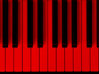 Red piano keyboard black background - christian w. staudinger free wallpaper