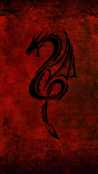 Black dragon red background outline - a black dragon free wallpaper