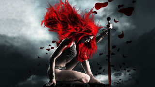 Woman red hair kneeling pole - elden ring free wallpaper