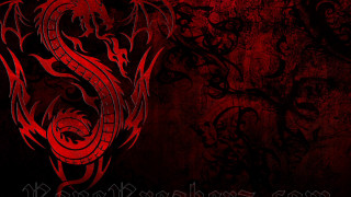 Red dragon black background left - the left side of the image free wallpaper