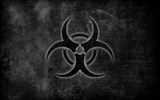 Biohazard sign wall grunge black - biopunk free wallpaper