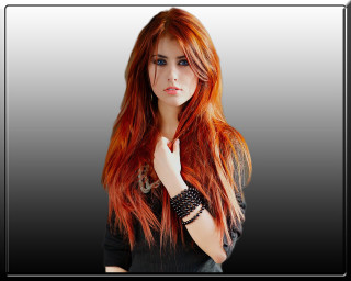 Woman red hair bracelets posing - red hair free wallpaper