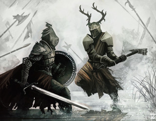 Two knights armor swords deer - anato finnstark free wallpaper for desktop