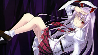 White haired gothic anime rabbit - a chair free wallpaper