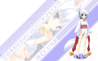 Ayako rokkaku anime fox ears - white background free wallpaper