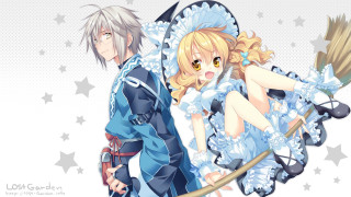 Anime couple broom dress fantasy - a couple of anime characters free wallpaper