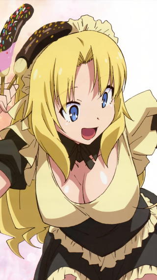 Woman dress broom pink background - her head free wallpaper for mobile