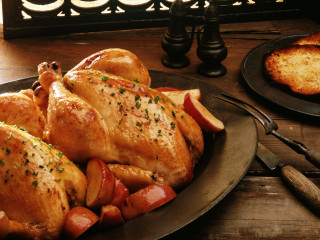 Turkey potatoes plate fork knife - knife free wallpaper