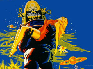 Man woman skull blue retrofuturism - eduardo paolozzi free wallpaper