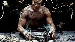 Man wires body hands table - his body free wallpaper