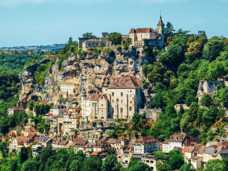 Village mountain church steeple scenery - a village free wallpaper for desktop