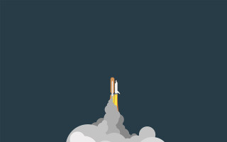 Rocket flying smoke dark background - a rocket free wallpaper