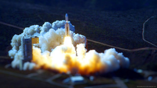 Rocket launching smoke fire sky 2 - back end free wallpaper for desktop