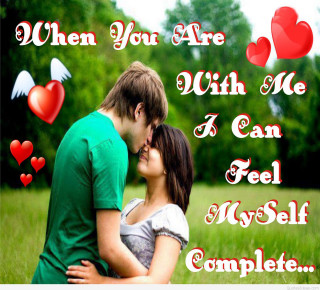 Couple kissing field hearts words 2 - you free wallpaper for tablet