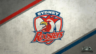 Rooster logo wall red blue - free sports wallpaper