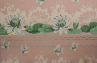 Water lilies lily pads gold - art and crafts movement free wallpaper