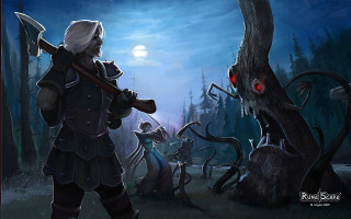 Man armor axe forest demon - a man in a costume holding free wallpaper