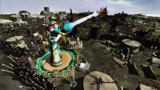 Futuristic city giant blue object - a futuristic city free wallpaper