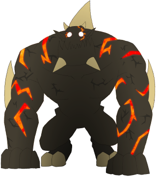 Cartoon monster horns claws body - a red light free wallpaper for tablet