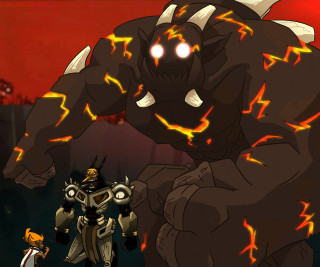 Cartoon demon character fantasy art 3 - a dark suit free wallpaper