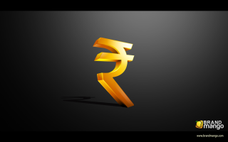 Golden pound sign black background - the middle of the image free wallpaper for desktop