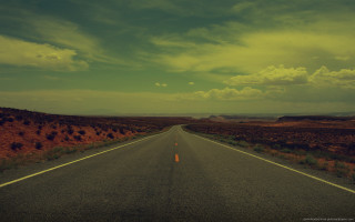 Long empty road sky clouds - empty free wallpaper