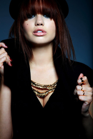 Woman hat necklace cigarette pose - fashion photography free wallpaper for mobile