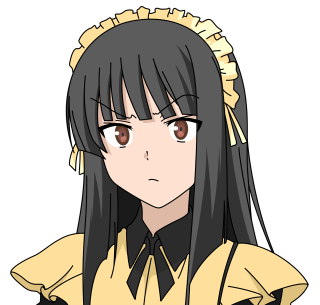 Girl black hair yellow shirt - a black collar free wallpaper