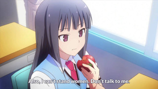 Woman holding apple quote anime - me free wallpaper for desktop