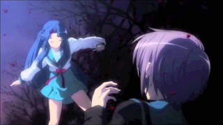 Girl blue dress forest blood - gapmoe yandere grimdark free wallpaper for desktop