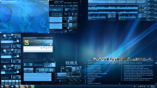 Desktop computer screens blue background - a blue wave free wallpaper