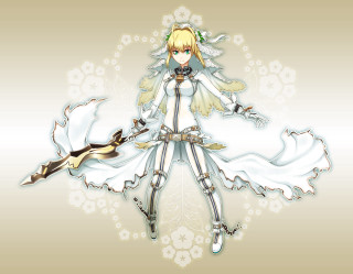 Anime angel sword wings flower - her body free wallpaper