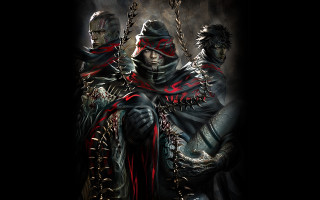 Men standing black background red - a couple of men free wallpaper